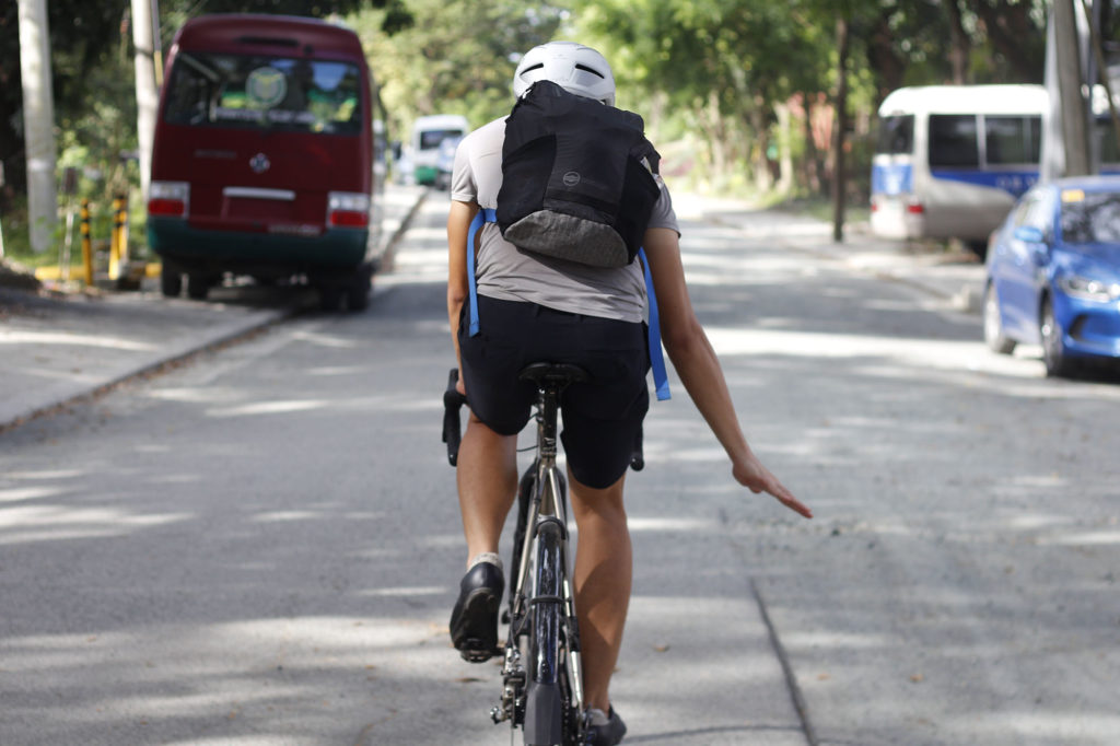 Gravel cycling hand signal