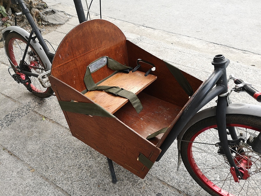 Compact Utility Bike (CUB) cargo box and toddler seat